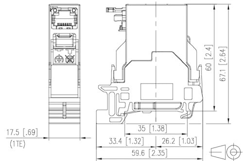 METZ CONNECT E-DAT Industry TS35 field jack insert T568A