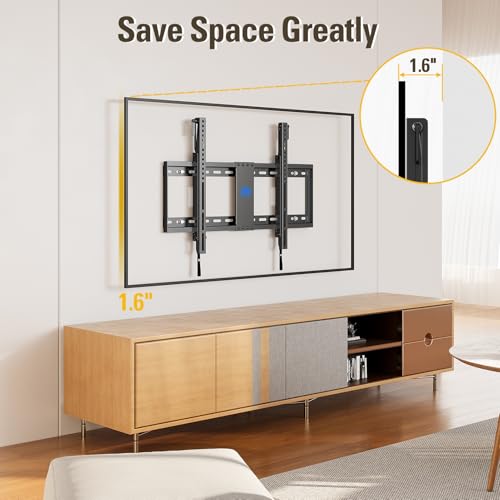 Image of Mounting Dream Tilt TV Wall Mount for 42-70 Inch TVs, Tilt Up to 20 Degrees | Fits VESA 200x100 to 600x400mm, up to 132 LBS Loading, Fits 16 inch, 18 inch, 24 inch Studs, MD2165-LK