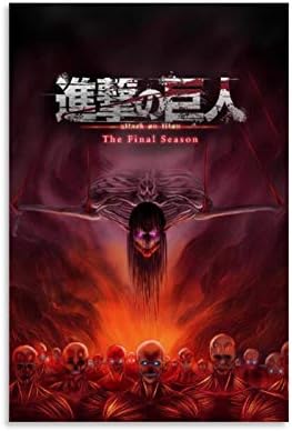 NIYEYE Anime Attack on Titan Season 4 Poster Decorative Painting Canvas Wall Art Living Room Posters Bedroom Painting 12x18inch(30x45cm)