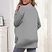 Women's Nursing Tops Long Sleeve Crewneck Oversized Maternity Breastfeeding Shirts with Hidden Zipper Side Split Gray