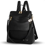 Mochila Bolsa Feminina Com Antifurto Nas Costas Alça de Ombro Perfeita Para o Dia a Dia Trabalho Faculdade Passeio (Preto)