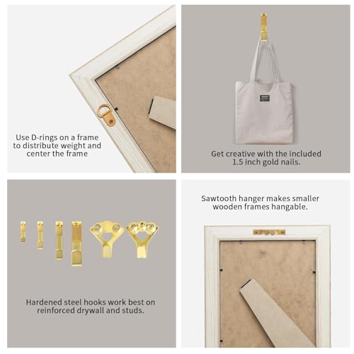 Image of 245 PCS Picture Hanging Kit, Picture Hangers Assorted Kit with Heavy Duty Wall Hooks, Sawtooth, Picture Wire, D Rings, Hardware Nails, Eye Hooks and Picture Hanging Tool for Frame Canvas Mounting