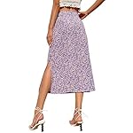 LYANER-Womens-Casual-Print-Side-Split-High-Waist-Zipper-Midi-Skirt