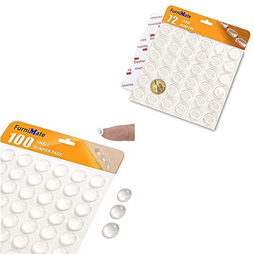 Glass Table Top Bumpers Medium 72Pcs 20.6Mm + Clear Cabinet Door Drawer Bumpers Pads 100Pcs 8.5Mm #TOP5