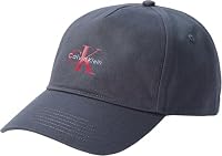Calvin Klein Damen Cap Printed Monologo aus Baumwolle, Grau (Turbulence), Einheitsgröße