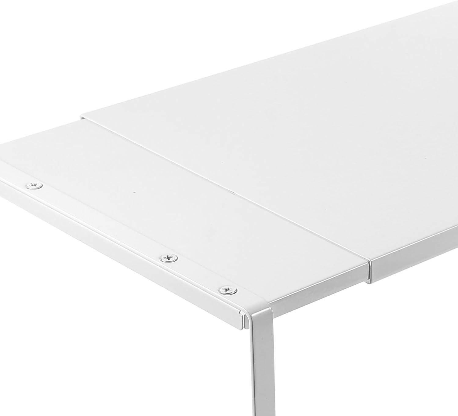 Expandable Large White Kitchen Spice Rack, Single-layer Iron Countertop Organizer with Screw Fixing for Cabinet Storage, Wear-resistant Spice Stand for Kitchen and Pantry