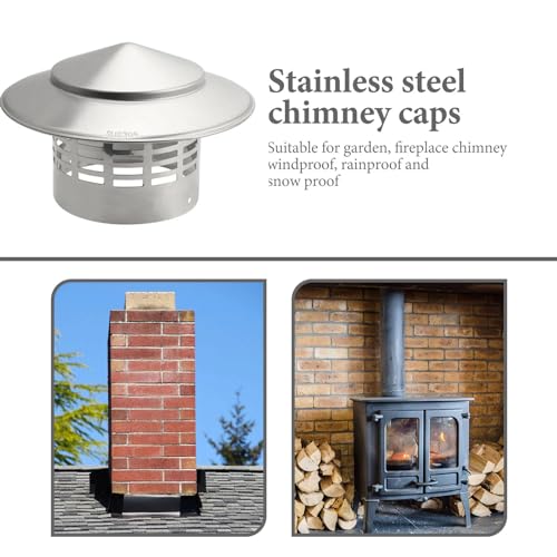 Tapa de chimenea de 110 mm con extractor resistente al viento de acero 7