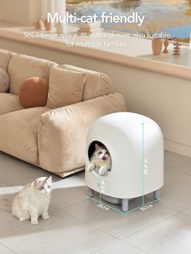 Petree Self Cleaning Cat Litter Box, No More Scooping Automatic Cat Litter Box With App Control, Safety Protection, Odor Removal, Large Space For Multiple Cats #TOP7