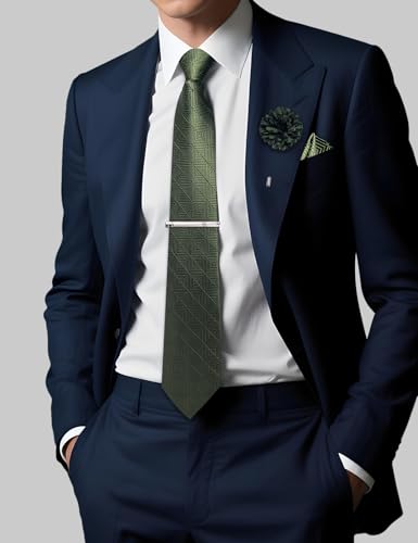 Image of DiBanGu Silk Zipper Ties for Men, Formal Pre-tied Necktie | Adjustable Tie,6PCS,Various Design Styles,Jacquard Woven,Skin-friendly,Practical Gift,Great for Wedding Party,Business Formal