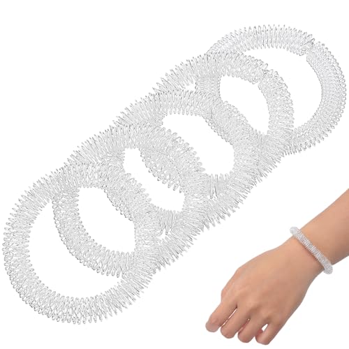 Healvian 5 Stück Akupressur Armband Aus Metall Für Handgelenk Massage Armbänder Zur Linderung Von Und Förderung Der Durchblutung Für Frauen Und Mädchen