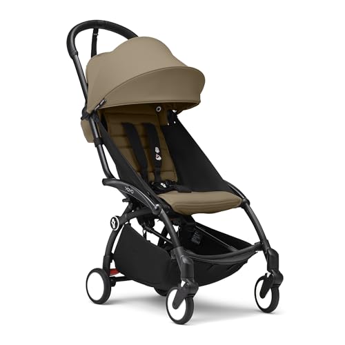 Passeggino Stokke YOYO3 da 6 mesi - Include telaio nero/cuscino seduta Toffee + Capottina - Si...