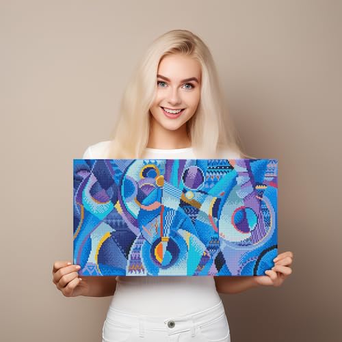 Image of DIAMOND DOTZ Blue Moods Diamond Painting Kits for Adults - Diamond Art Kits a Relaxing Creative Craft Kit with Dotz Gems 18.5x10.6