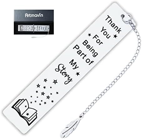 Artmavin Thank You Appreciation Gift for Men Women Bookmark with Chain for Employee Colleague Boss Coworker Birthday Christmas Day Wedding Valentines Day Present Gift for Teacher Friend Book Lover