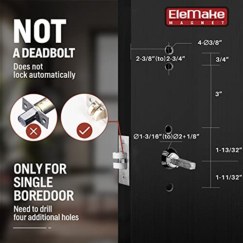 Elemake Keyless Entry Door Lock, Mechanical Lock With Keypad, Security Digital Code Combination Door Lock With Handle, Left Handed Door Lever Lock Stainless Steel 304 - Not A Deadbolt #TOP5