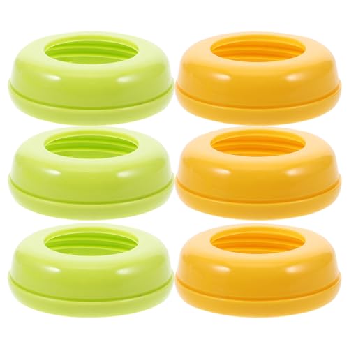 HONITANO 6 Pièces Anneaux de Col de Biberon Large Capuchons Anti-poussière et Joints Étanches Accessoires pour Biberons Plastiques Nourrissons Facile à Nettoyer et Sécurisés