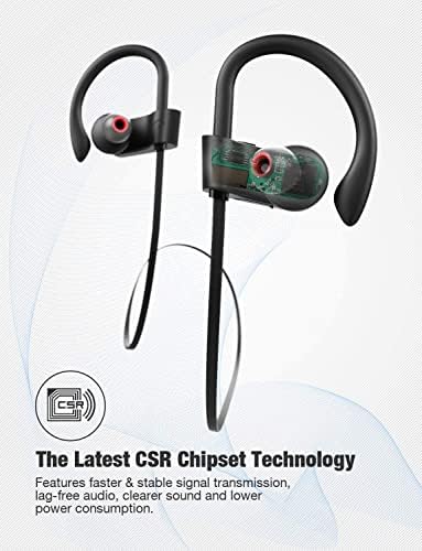 Otium Bluetooth Headphones, Wireless Headphones IPX7 Waterproof Earphones Sport Earbuds With Bluetooth 5.3 Chip 15 Hours Battery, Sound Isolation Mic Earbuds for Gym Running Outdoor Sports Workout