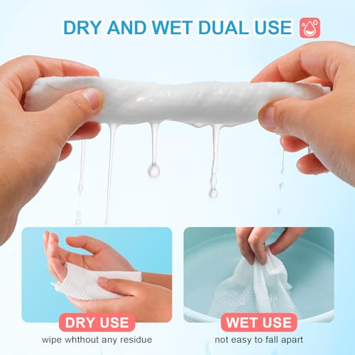 VinTS Hanging Cotton Face Towel Disposable, 300 Counts Face Towel Washcloth Facial Cleansing for Makeup Wipes,Wet Dry Dual Use, Ultra Soft Cotton Facial Wipes for Skincare, Facial Cleansing,1 Pack