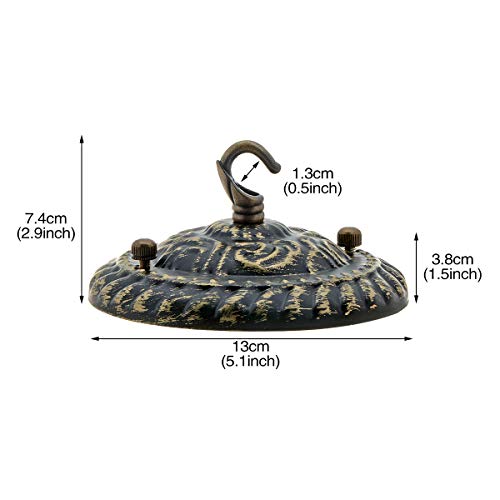 Saim Ceiling Light Plate Iron Ceiling Rose Hook Plate Holder Pendant Light Accessories With Matching Screw For Light Fitting, Black Bronze #TOP1