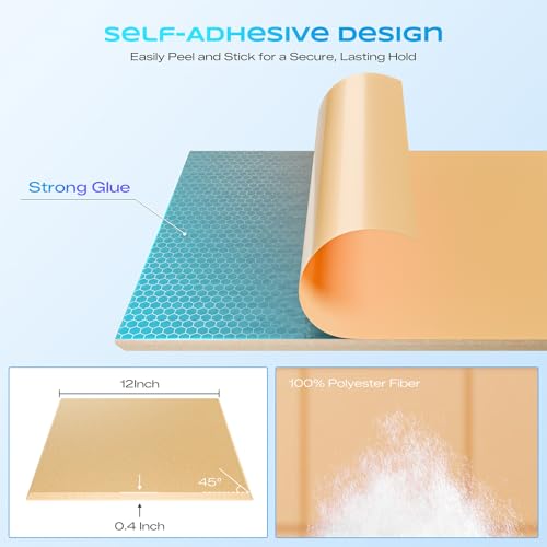Image of 22 Pack Self-Adhesive Acoustic Panels, 12 inch X 12 inch X 0.4 inch High-Density Sound Proof Foam Panels for Walls, Soundproof Wall Panels for Home & Office (Apricot Pink)