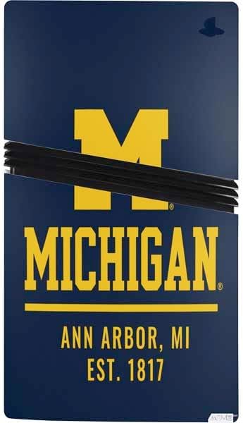 Skinit Decal Gaming Skin Compatible with PS5 Pro Console - Officially Licensed University of Michigan Ann Arbor Est 1817 Design
