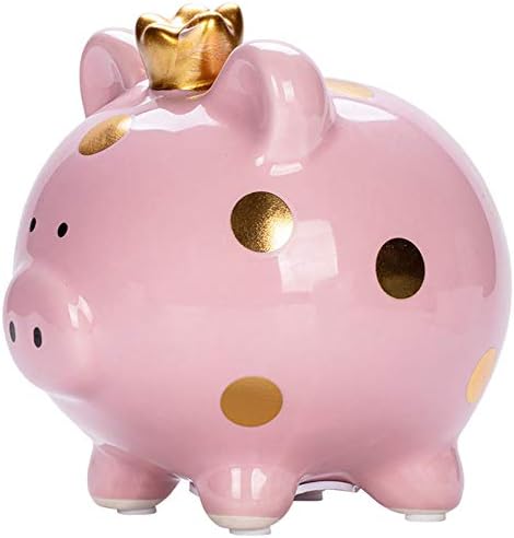 YJNSFT Piggy Bank for Girls, Small Ceramic Toddler Money Saving Bank for Boys, Porcelain Decor Coin Box, Little Decoration Pig Money Container, Unique Birthday Christmas New Year Gift for Kids (Pink)