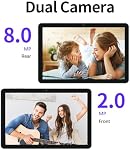 PRITOM 2026 tablette 10 de pouce, Android 15 Comprimés, Octa-Core, WI-FI 6, 2 en 1 tablette 64GB avec clavier, Bluetooth, double caméra, HD IPS Affichage, Widevine L1