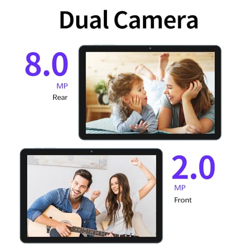 PRITOM Tablet Touch 10 Plus de 10 polegadas, Android 14, Octa-Core, WI-FI 6, dois em um tablet de 64