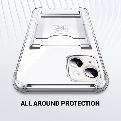 Shields Up Designed For Iphone 14 Case With Card Holder, Iphone 14 Case Wallet With Stand, Slim Protective Shockproof Transparent Cover For Iphone 14 (6.1 Inch) - Clear #TOP6