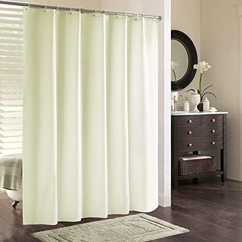 WedDecor Bathroom Shower Curtain Waterproof Mould Free Mildew Resistant, Heavy Duty 100% Polyester Fabric Curtains Liner Washable & Wipe Clean with 12 Curtain Hooks, Plain Grey, 180x180cm