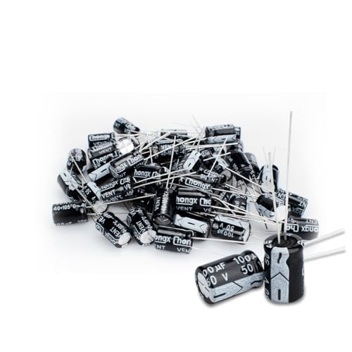 Innfeeltech 50 Pcs Electrolytic Capacitor 100uF 50V Aluminum Radial Electrolytic Capacitors