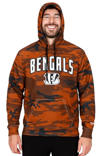 Zubaz NFL Men's All-Over Team Color Camo Lines Hoodie - Cincinnati Bengals, 4X-Large