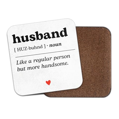 Image of Husband Square Coaster - Handsome Marriage Valentine's Anniversary Birthday Partner Definition Gift #83855
