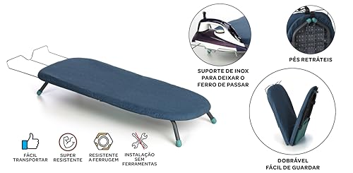 Mesa Tábua de Passar Roupa Portátil Compacto Não Ocupa Espaço - By K80