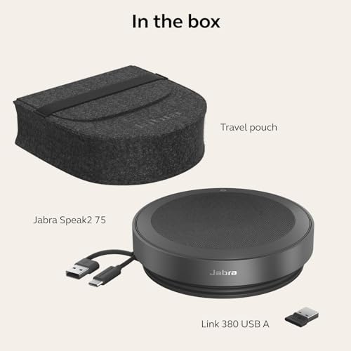 Jabra Speak2 75 (2025 Edition) Wireless Bluetooth Speakerphone - 4 Noise-Cancelling Mics, 65mm Speakers - New Linking Feature - USB-A Dongle - Certified for Microsoft Teams - Dark Grey - image 9
