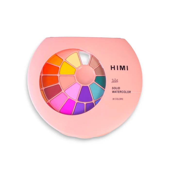 Image of THOOVI HIMI - Student edition - Solid Watercolour Painting Set - 38 Colors - Pink Case