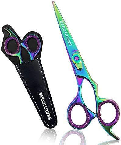 BEAUTICONE Hair Cutting Scissors | Professional Stainless Steel Barber Scissors/Shears | Hairdressing Scissors | Smooth & Sharp Edge Blades - Hair Scissors for Men/Women (Multi Color)