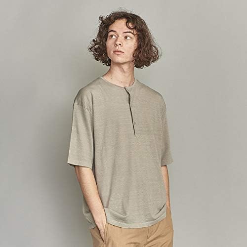 Amazon ビューティ ユース ユナイテッドアローズ メンズ Beauty Youth By リネン ヘンリーネック 樽型 Tシャツ Lt Gray L Tシャツ カットソー 通販