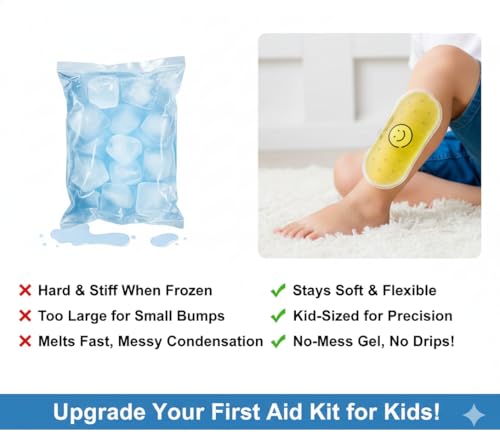Image of Small Ice Packs, Boo Boo Ice Pack for Injuries Hot & Cold Ice Packs Bulk Reusable Ice Pack Cold Compress for Pain Relief, Christmas Gift (4 Count (Pack of 1) Smile)