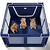 Puppy Playpen Indoor for Dog Small Pets, Dog Playpen 42×42 x25 inch, Dog Play Pen Indoors with Gate, Oxford Fabric Pet Exercise pens for Puppy, Anti-Tipping Dog Enclosure with Zipper Door