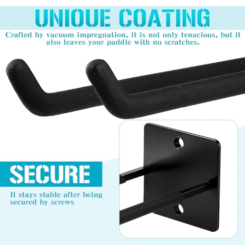 DaisyInner 2 Set Kayak Paddle Holder Garage Metal Paddle Rack Wall Mount Garage Oars Holder Hold up to 6 Paddles for Kayak, Board, Canoe, Dragon Boat Paddles, with Bags & Screw Kits, Black by DaisyInner - Image 3