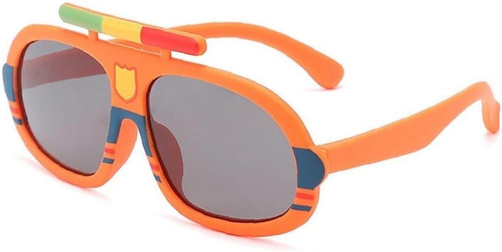 Kids Sunglasses Rubber Flexible TPE Childrens Sunglasses Cute Pilot Shaped Sunglasses Uv400 Protection for Boys Girls