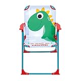 ARDITEX Silla Plegable Infantil Dino, Silla Exterior 38 x 32 x 53 cm Azul y Roja