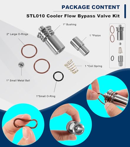 STL010 Cooler Flow Bypass Valve Kit Upgrade For Cadillac Chevy GMC Transmission 2014-Up GM 6L80 6L90, 2016-Up 8L90 8L80 8L90E 10L90, Transmission Cooling System Upgrade Kit - Thumbnail 4