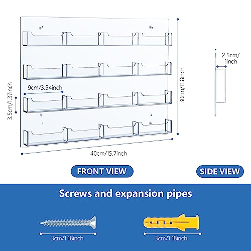 Moorovgi Acrylic Business Card Holder Wall Mount Clear Sticker Display Rack Multiple Clear Acrylic Card Organizer Sticker Display Stand Pre Drilled Index Card Storage (1) #TOP1