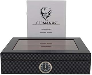 GERMANUS Mensalla humidor na 30 cygar, wygląd włókna węglowego