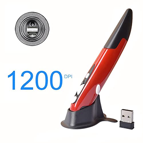 Gaomee Wireless Optical Pocket Pen Mouse, Usb Optical Pen Mouse 800/1200/1600 Dpi Adjustable Handwriting Mini Air Mouse Mice For Pc Laptop Notebook Computer (Red) #TOP6