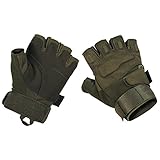 Tactical Handschuhe 'Protect' ohne Finger - Taktische Einsatzhandschuhe ohne Finger mit Knöchelschutz Securitygloves Polizei Swat verschiedene Ausführungen - oliv L