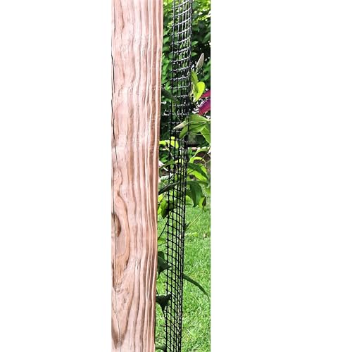 Deck Post Trellis for Posts and Columns, 108 in x 4 in Narrow Climbing Plant Support, HDPE Mesh Vine Trellis for Clematis and Vines, Scroll Trellis 1-Pack