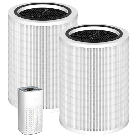 Sinnya 2 Pack 12010 Filter Replacement Compatible with Clorox Air Purifiers Fit for Clorox Smart Air Purifiers for Home Model 11010 & 11011 True HEPA Filter, Large Rooms Up to 1,500 Sq. Ft. Cover
