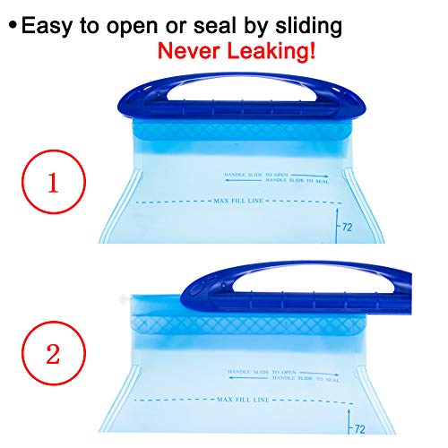 WACOOL 2L 2Liter 70oz BPA Free PEVA Hydration Pack Bladder, Leakproof Water Reservoir (2L PEVA Blue) - Thumbnail 4